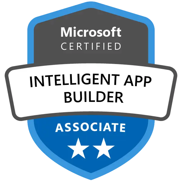 Microsoft Certified: Intelligent Applications Builder Associate (AB-410) badge